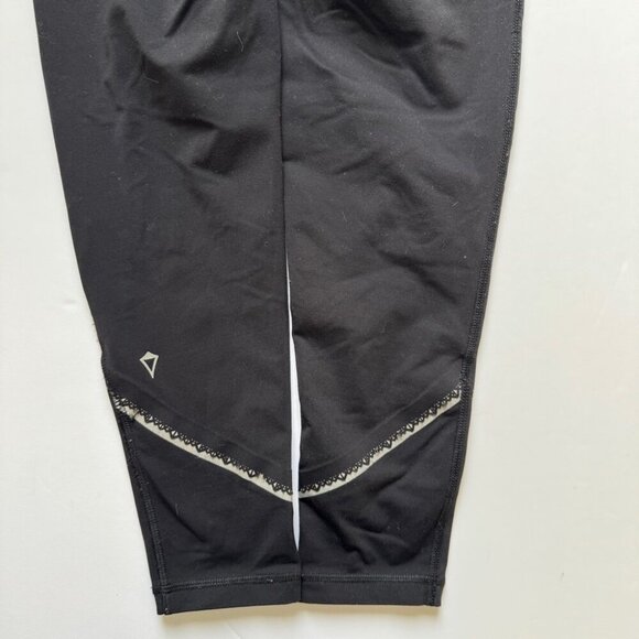 Ivivva Rhythmic Tights Pique Black Reflective Leggings Pants Full Length 10 - Picture 10 of 16